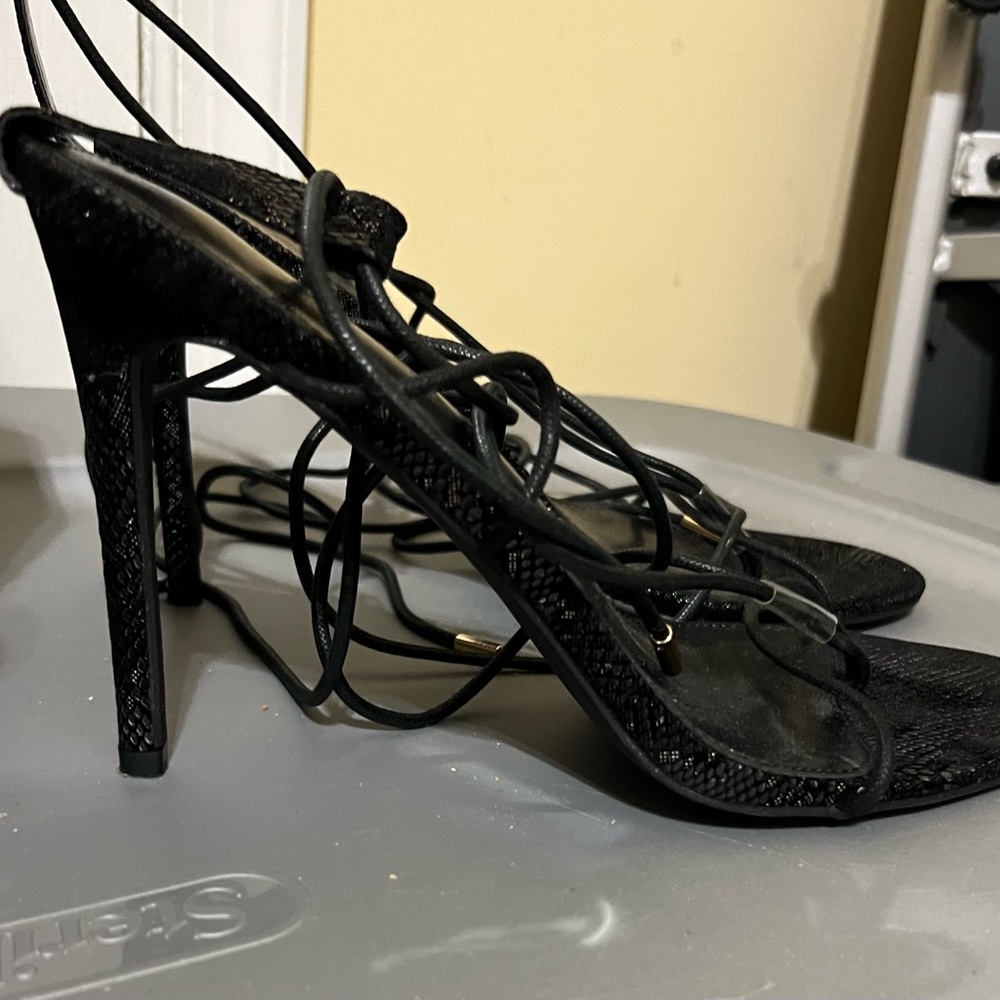 Elegant Black Strappy Heels